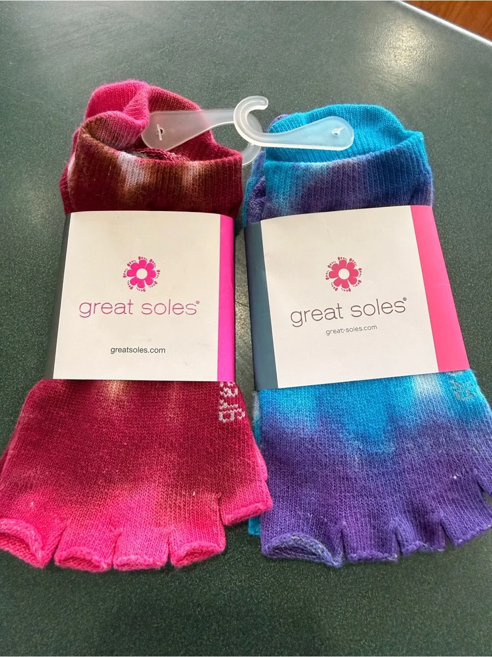 Great Soles Women's Tie-Dye Toe Socks - Pink and Blue